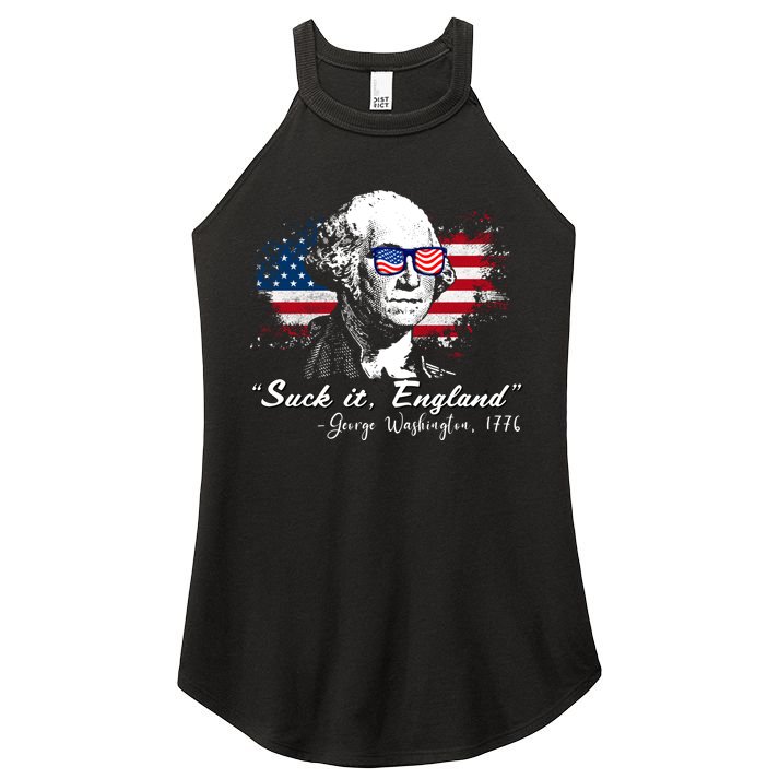 Suck It Funny England 4th Of July George Washington Funny Women's Perfect Tri Rocker Tank