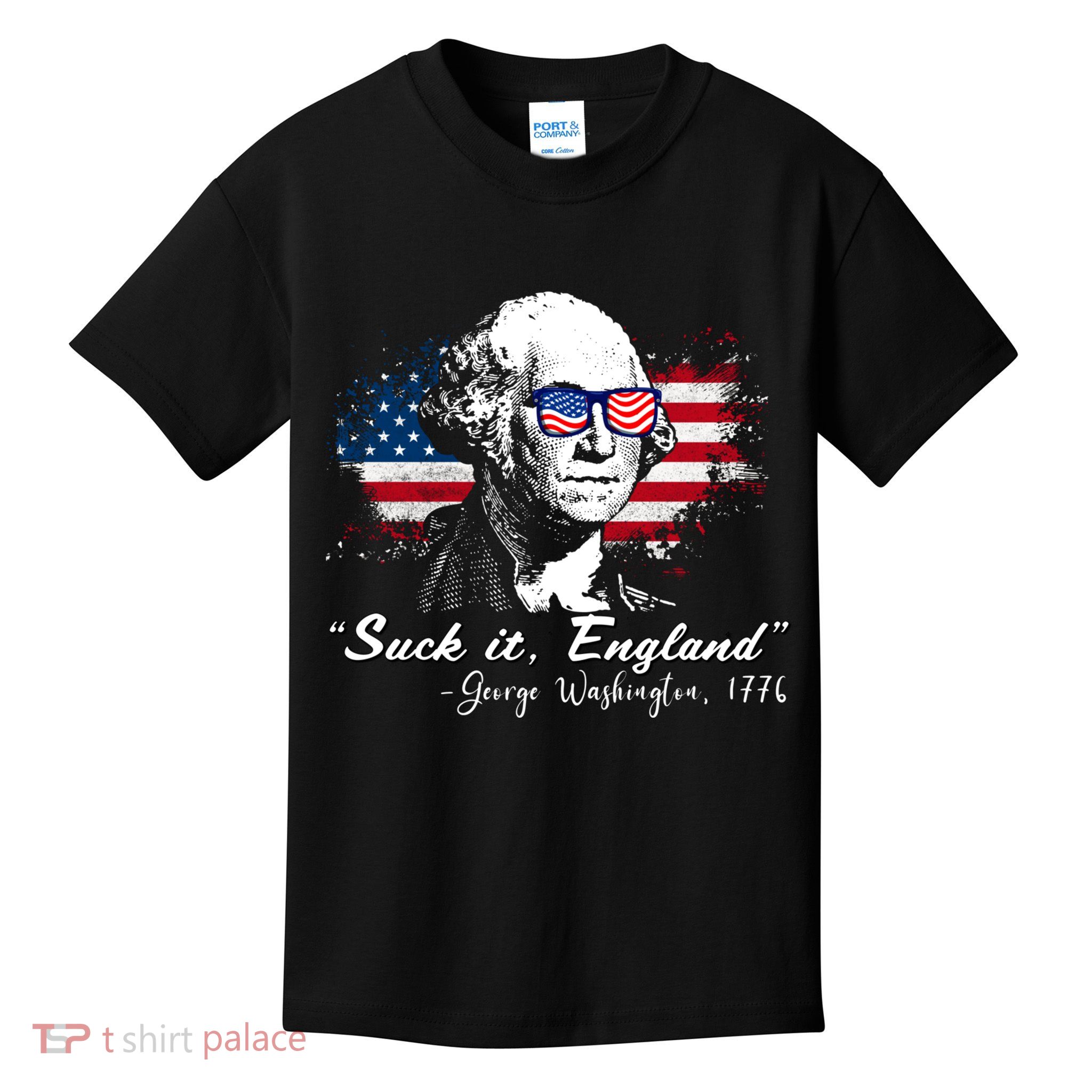 Suck It Funny England 4th Of July George Washington Funny Kids T-Shirt