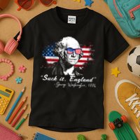 Suck It Funny England 4th Of July George Washington Funny Kids T-Shirt