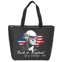 Suck It Funny England 4th Of July George Washington Funny Zip Tote Bag
