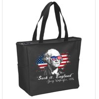 Suck It Funny England 4th Of July George Washington Funny Zip Tote Bag