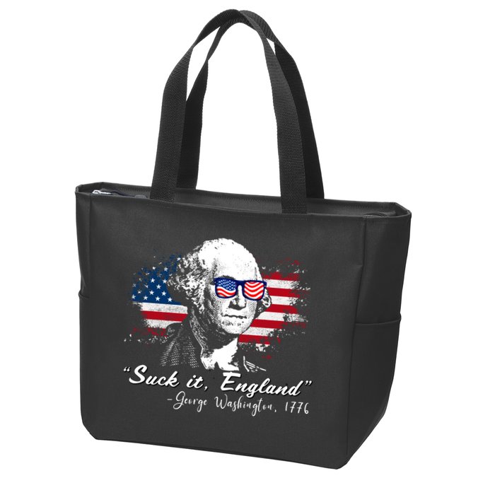 Suck It Funny England 4th Of July George Washington Funny Zip Tote Bag
