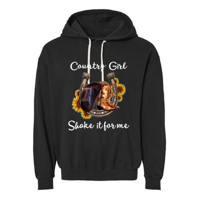 Shakes It For Me Country Music Cowgirl Boots Sunflower Garment-Dyed Fleece Hoodie