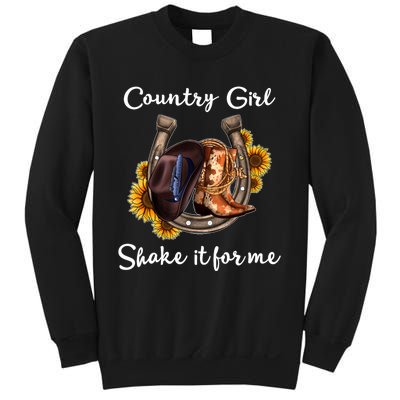 Shakes It For Me Country Music Cowgirl Boots Sunflower Sweatshirt