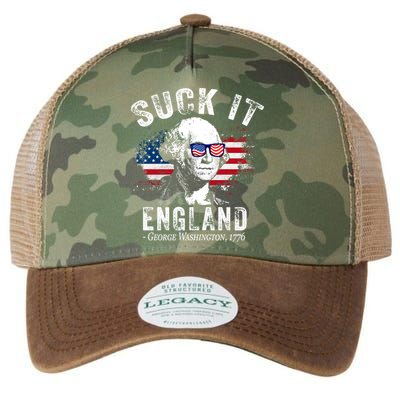 Suck It Funny England 4th Of July George Washington Funny Legacy Tie Dye Trucker Hat