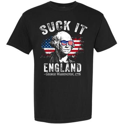Suck It Funny England 4th Of July George Washington Funny Garment-Dyed Heavyweight T-Shirt