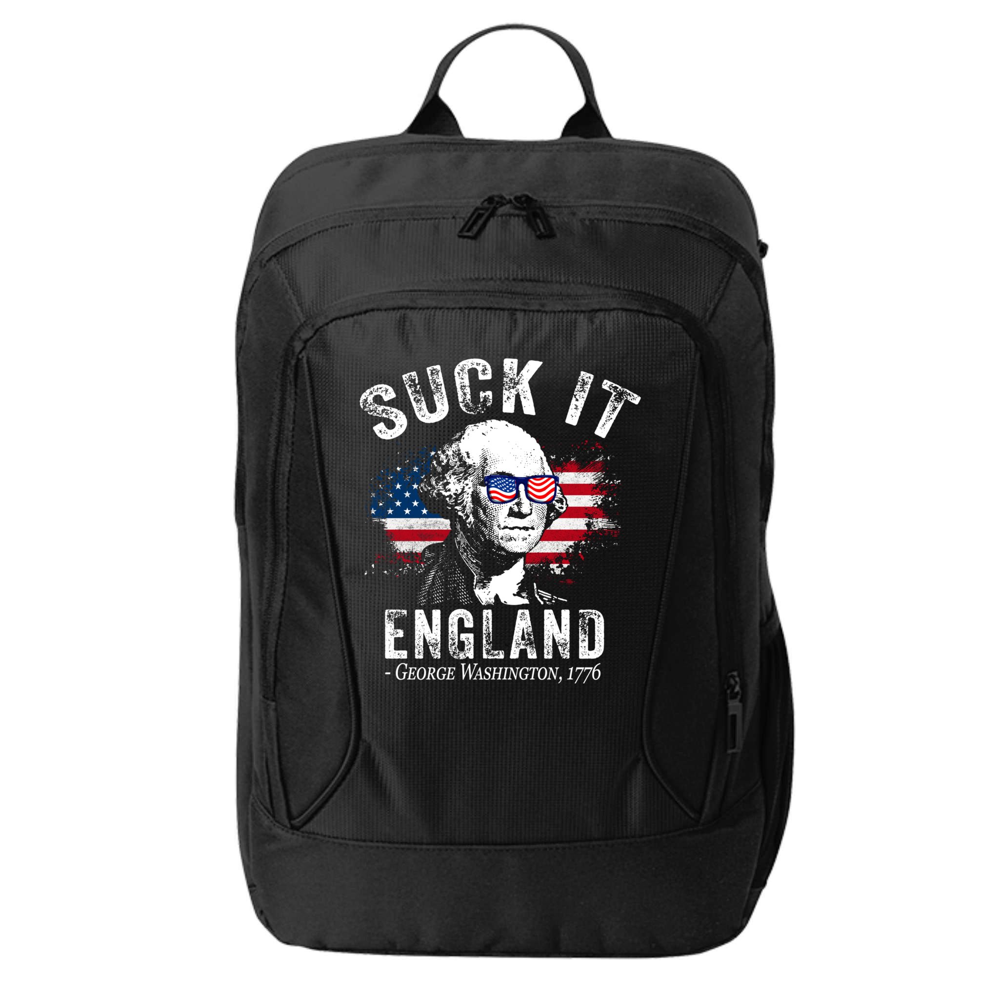 Suck It Funny England 4th Of July George Washington Funny City Backpack