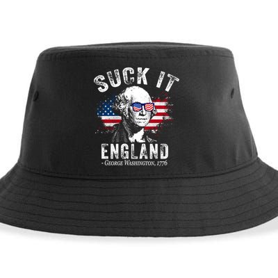 Suck It Funny England 4th Of July George Washington Funny Sustainable Bucket Hat