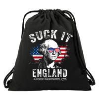 Suck It Funny England 4th Of July George Washington Funny Drawstring Bag