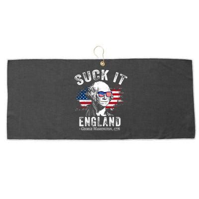 Suck It Funny England 4th Of July George Washington Funny Large Microfiber Waffle Golf Towel