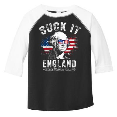 Suck It Funny England 4th Of July George Washington Funny Toddler Fine Jersey T-Shirt