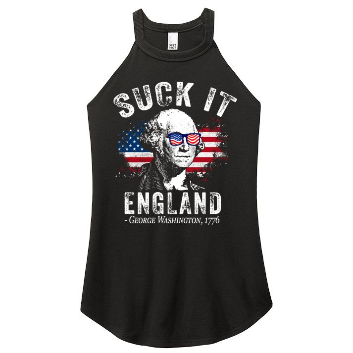 Suck It Funny England 4th Of July George Washington Funny Women's Perfect Tri Rocker Tank