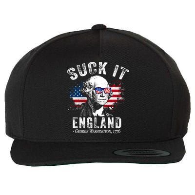 Suck It Funny England 4th Of July George Washington Funny Wool Snapback Cap