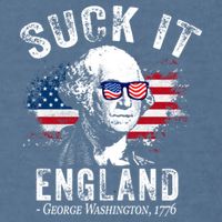 Suck It Funny England 4th Of July George Washington Funny Garment-Dyed Sweatshirt