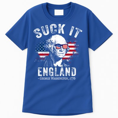 Suck It Funny England 4th Of July George Washington Funny Tall T-Shirt