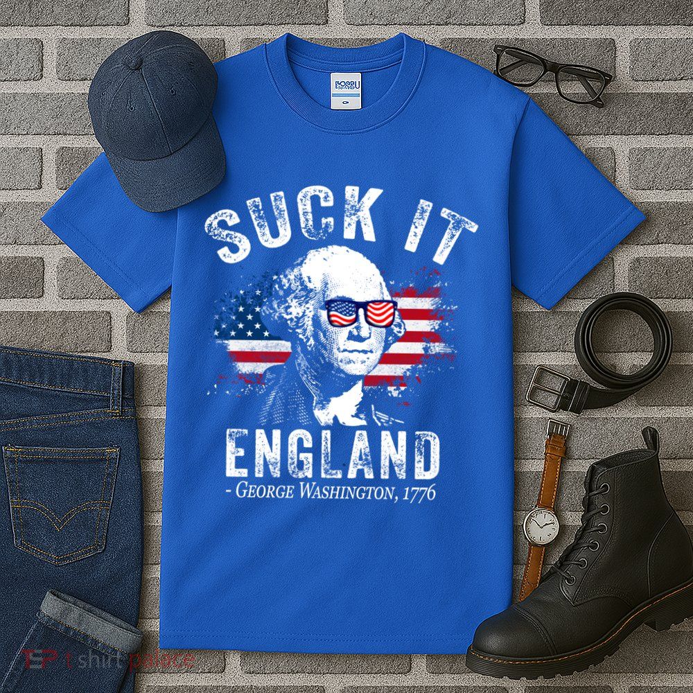 Suck It Funny England 4th Of July George Washington Funny Tall T-Shirt