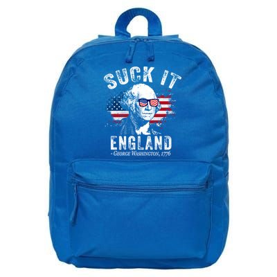 Suck It Funny England 4th Of July George Washington Funny 16 in Basic Backpack