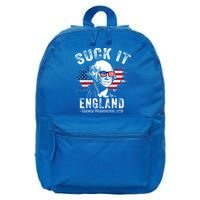Suck It Funny England 4th Of July George Washington Funny 16 in Basic Backpack