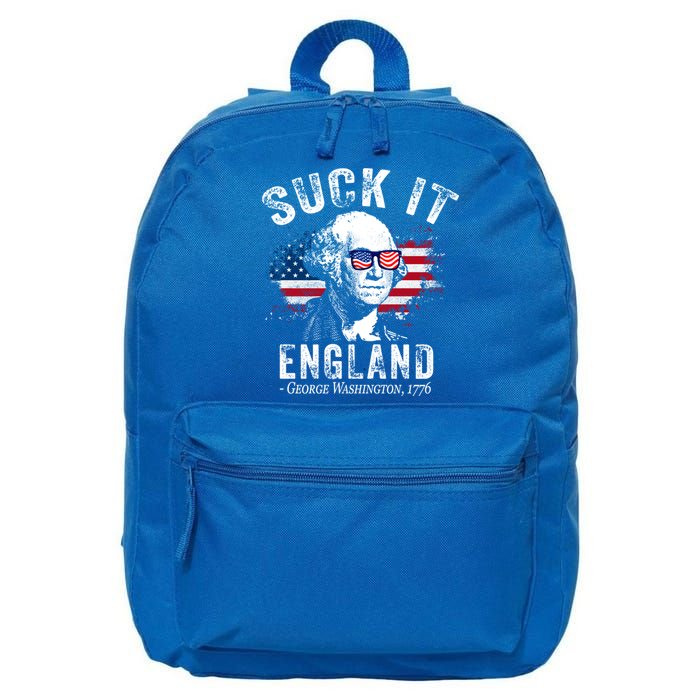 Suck It Funny England 4th Of July George Washington Funny 16 in Basic Backpack