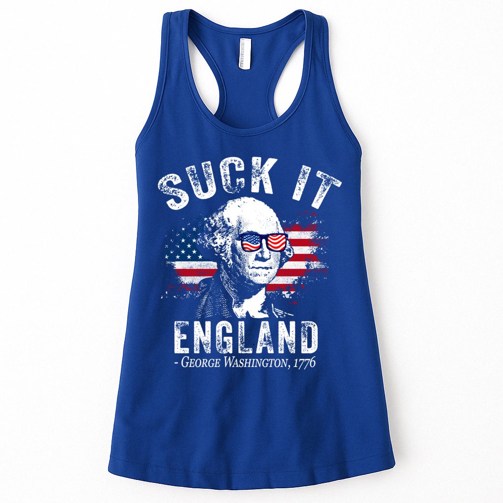 Suck It Funny England 4th Of July George Washington Funny Womens Tank Top