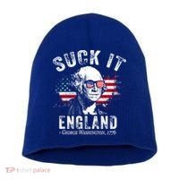 Suck It Funny England 4th Of July George Washington Funny Short Acrylic Beanie