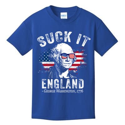 Suck It Funny England 4th Of July George Washington Funny Kids T-Shirt