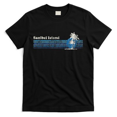 Sanibel Island Fl Vintage 80s Palm Trees Sunset T-Shirt