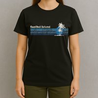 Sanibel Island Fl Vintage 80s Palm Trees Sunset T-Shirt