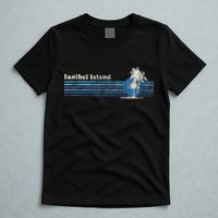 Sanibel Island Fl Vintage 80s Palm Trees Sunset T-Shirt