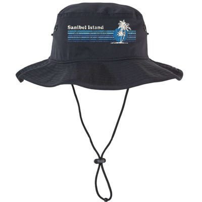 Sanibel Island Fl Vintage 80s Palm Trees Sunset Bucket Hat