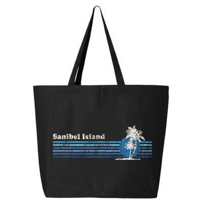 Sanibel Island Fl Vintage 80s Palm Trees Sunset 25L Jumbo Tote