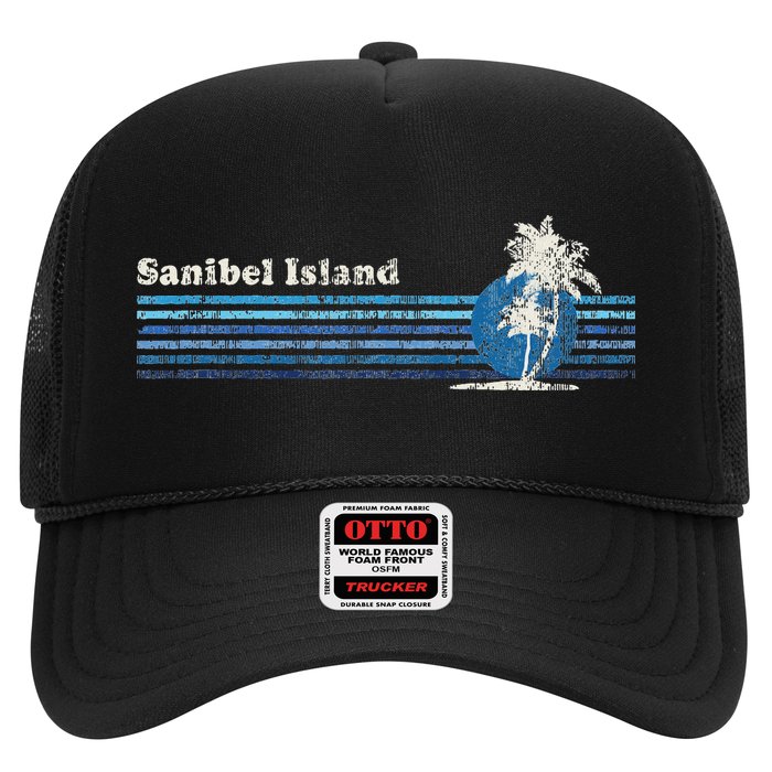 Sanibel Island Fl Vintage 80s Palm Trees Sunset Hat