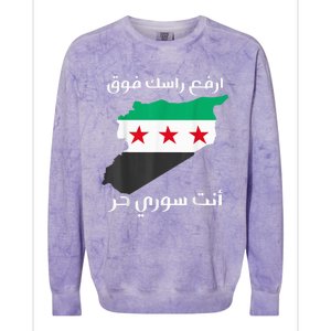 Syria Is Free The Proud Syrian People Syria Became Free Colorblast Crewneck Sweatshirt