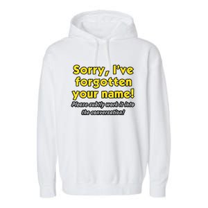 Sorry IVe Forgotten Your Name Garment-Dyed Fleece Hoodie