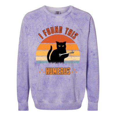 Scary I Found This Humerus Cat Black Humorous Colorblast Crewneck Sweatshirt