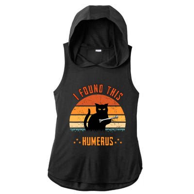 Scary I Found This Humerus Cat Black Humorous Ladies PosiCharge Tri-Blend Wicking Draft Hoodie Tank