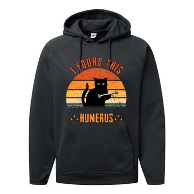 Scary I Found This Humerus Cat Black Humorous Performance Fleece Hoodie