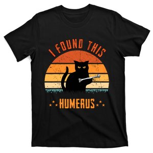 Scary I Found This Humerus Cat Black Humorous T-Shirt