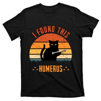 Scary I Found This Humerus Cat Black Humorous T-Shirt