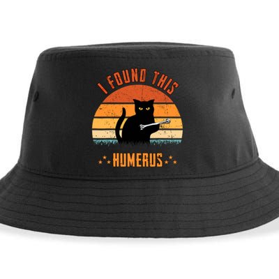 Scary I Found This Humerus Cat Black Humorous Sustainable Bucket Hat