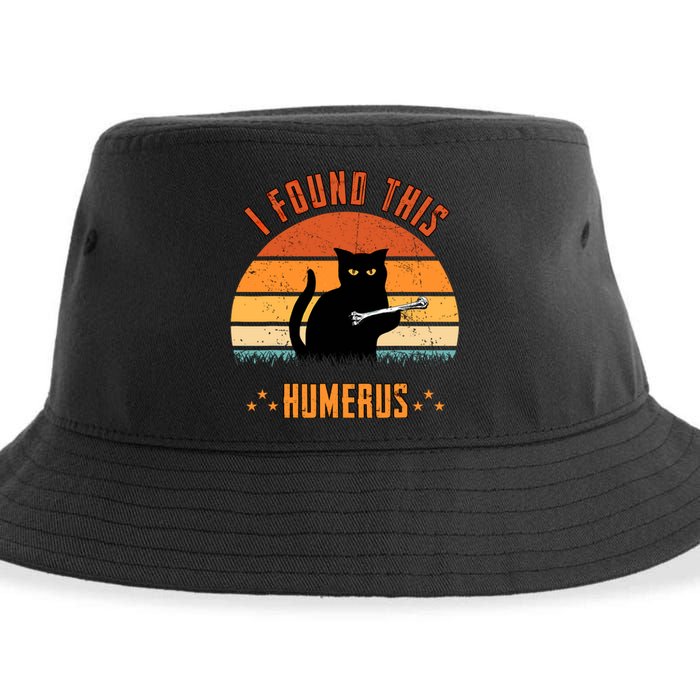 Scary I Found This Humerus Cat Black Humorous Sustainable Bucket Hat