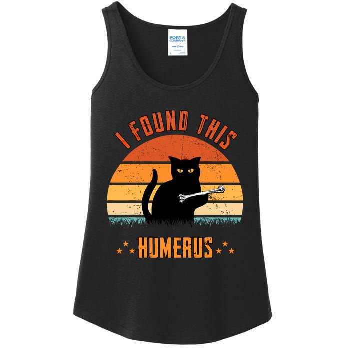 Scary I Found This Humerus Cat Black Humorous Ladies Essential Tank