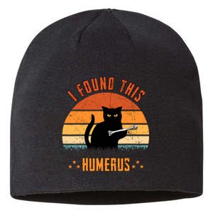 Scary I Found This Humerus Cat Black Humorous Sustainable Beanie