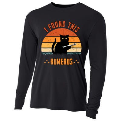 Scary I Found This Humerus Cat Black Humorous Cooling Performance Long Sleeve Crew