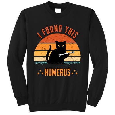 Scary I Found This Humerus Cat Black Humorous Tall Sweatshirt