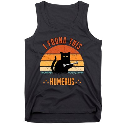 Scary I Found This Humerus Cat Black Humorous Tank Top