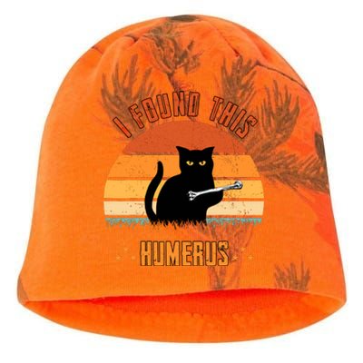 Scary I Found This Humerus Cat Black Humorous Kati - Camo Knit Beanie