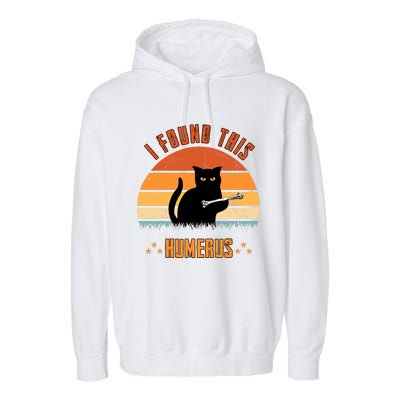 Scary I Found This Humerus Cat Black Humorous Garment-Dyed Fleece Hoodie