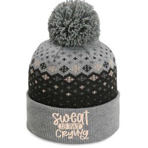 Sweat Is Fat Crying Bodybuiling Gift The Baniff Cuffed Pom Beanie