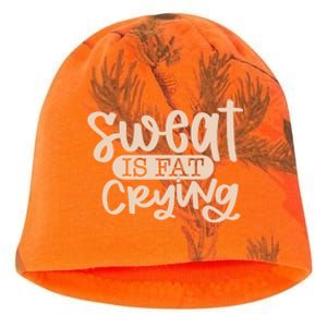 Sweat Is Fat Crying Bodybuiling Gift Kati - Camo Knit Beanie